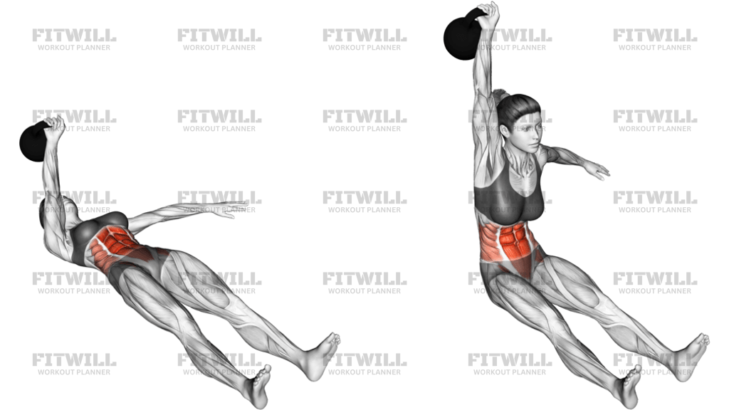 Kettlebell Einarm-Sit-Up
