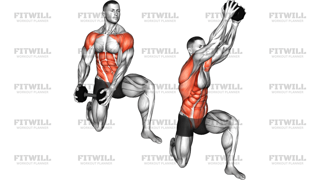 Dumbbell Half Kneeling Lift And Chop