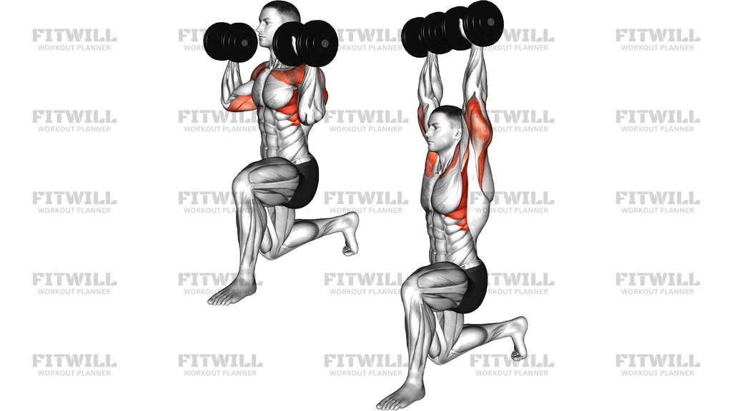 Dumbbell Half Kneeling Military Press