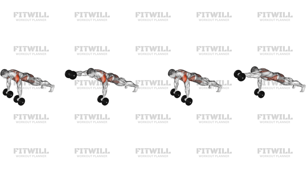 Dumbbell Front Plank Arm Raise