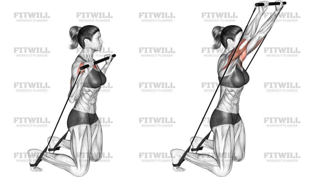 Bar Band Kneeling Incline Press