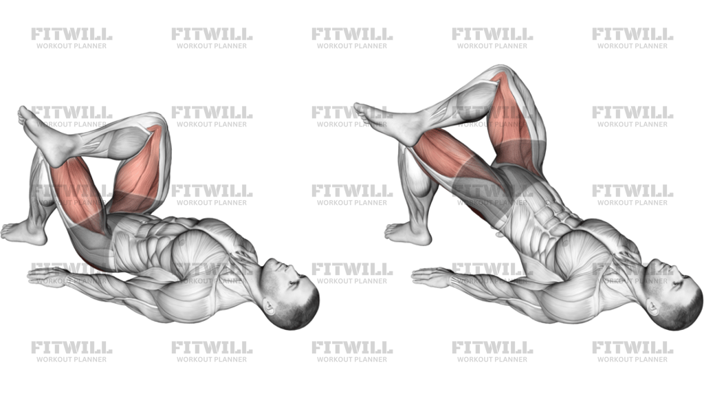 Leg Over Knee Glute Bridge