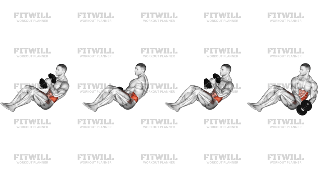 Dumbbell Russian Twist With Legs Floor Off