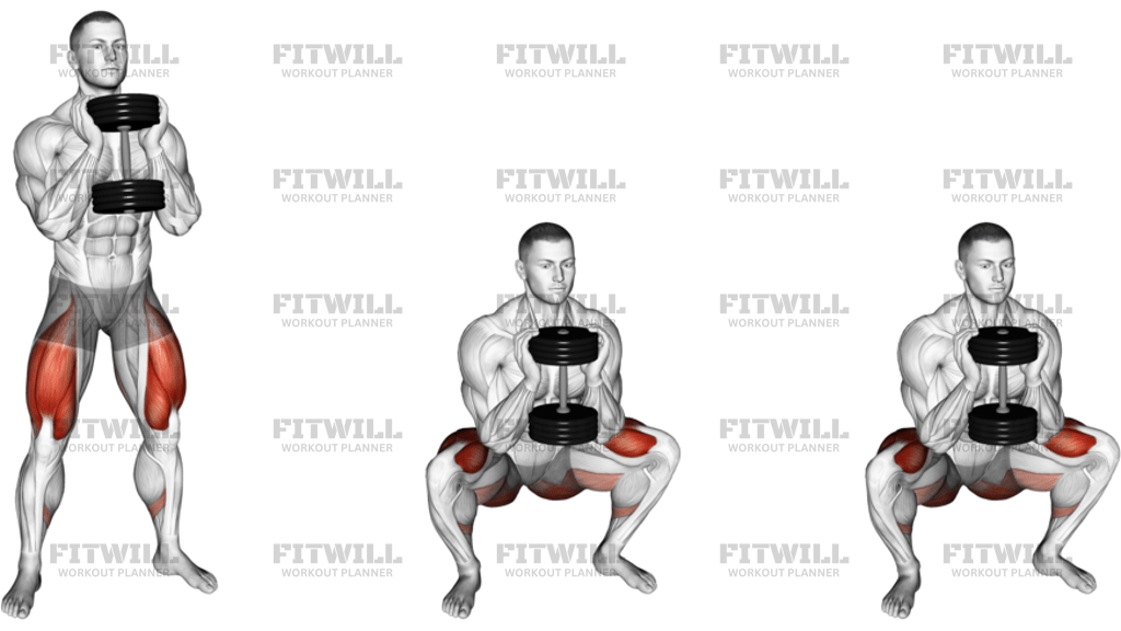 Dumbbell Goblet Squat Mit 2 Sekunden Halten
