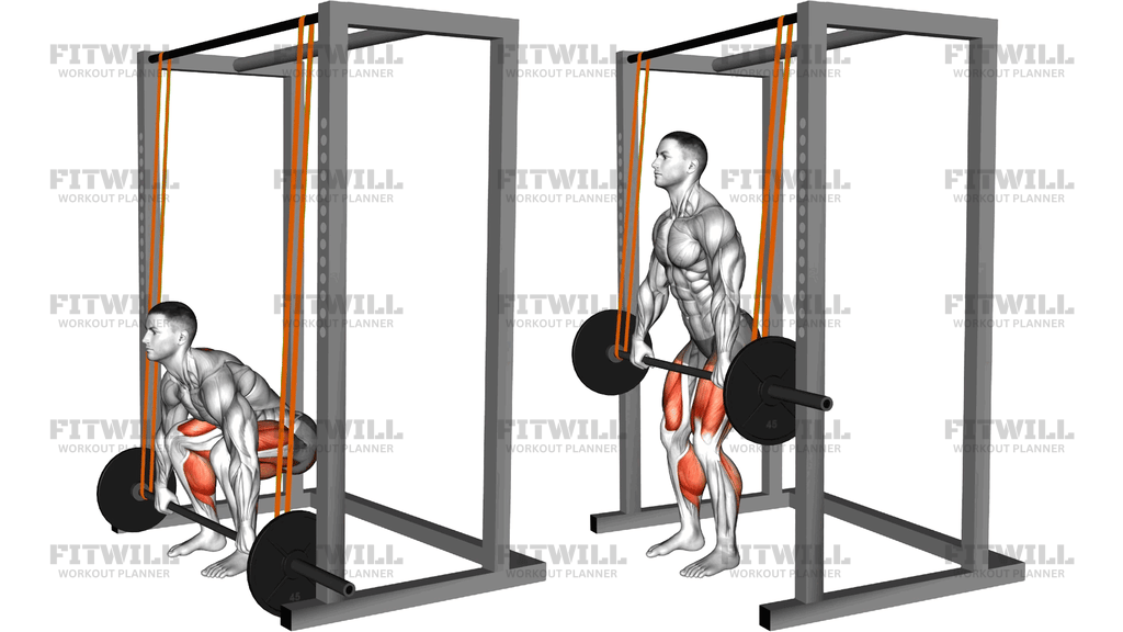 Barbell Band Assisted Deadlift