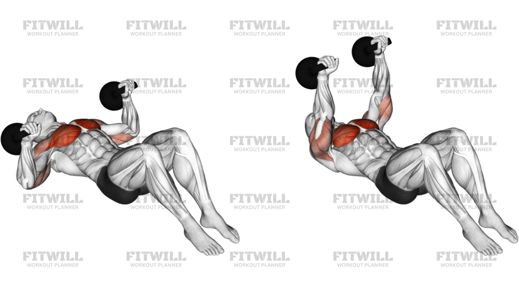 Kettlebell Lying On Floor Chest Press