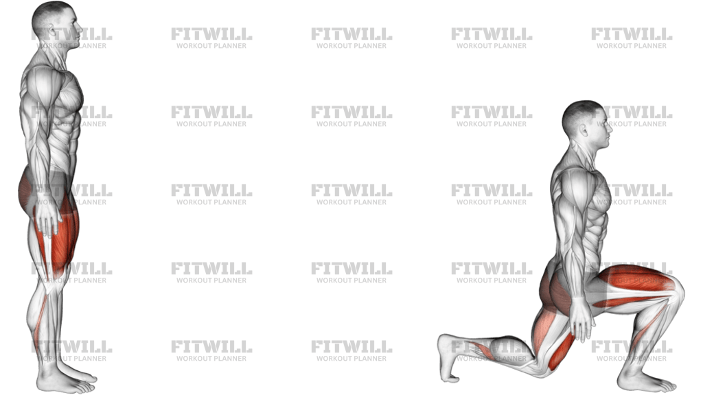 Bodyweight Forward Lunge Smaller Stance Upright Torso
