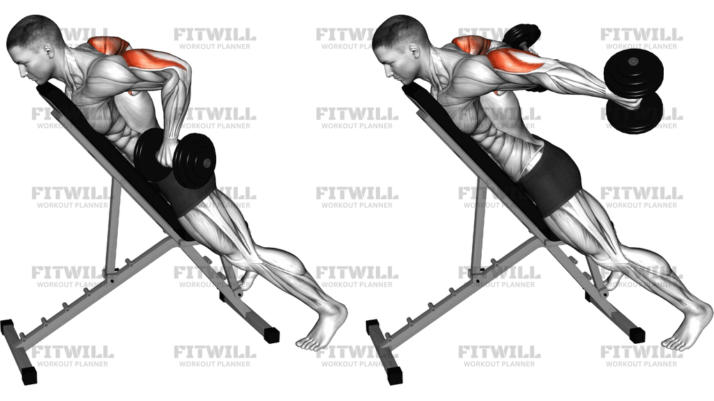 Dumbbell Prone Triceps Kickback