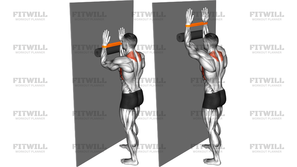 Serratus Wall Slide Con Elastico E Foam Roller