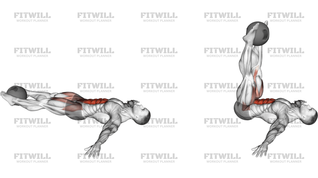 Medicine Ball Lying Leg Raise