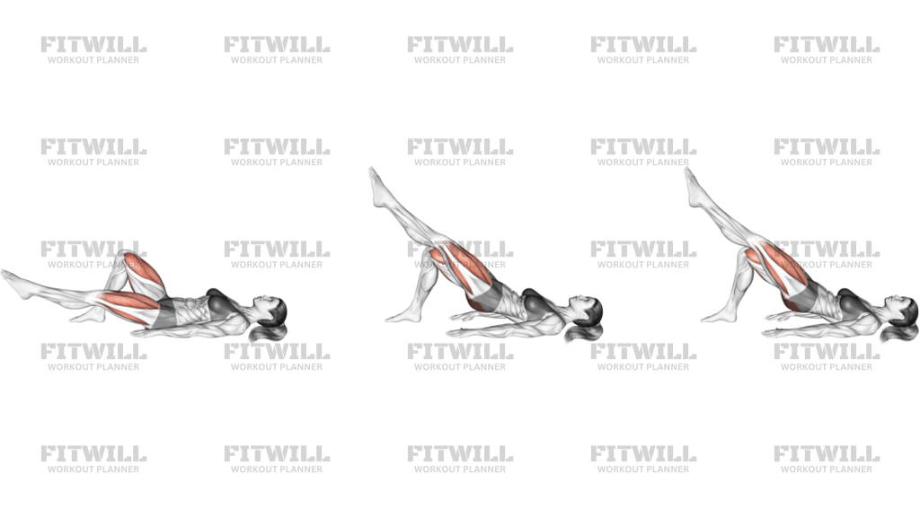 Single Straight Leg Glute Bridge Hold
