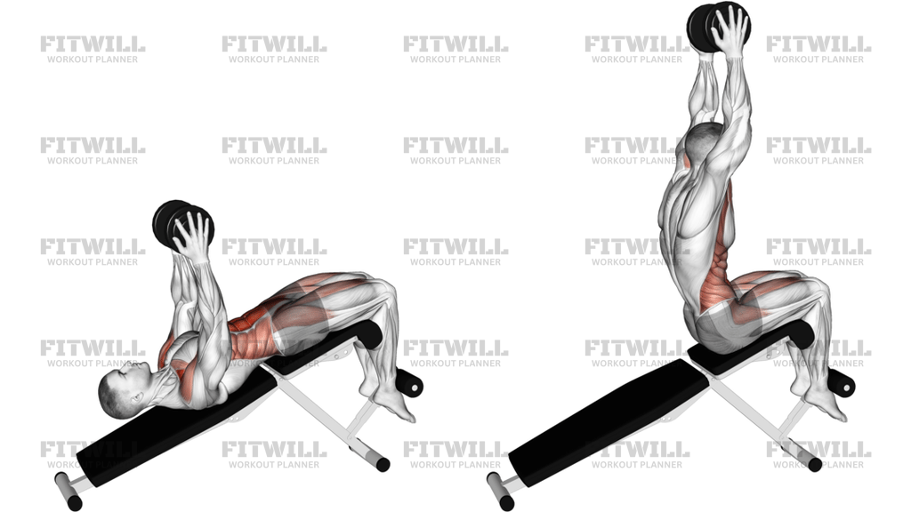 Single Dumbbell Decline Overhead Sit-Up
