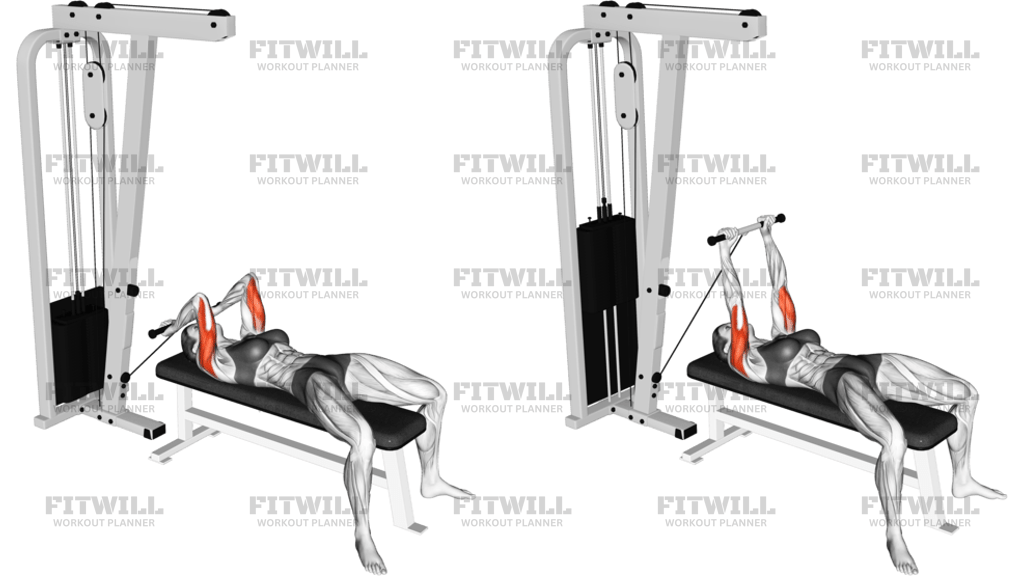 Cable Lying Triceps Extension Low