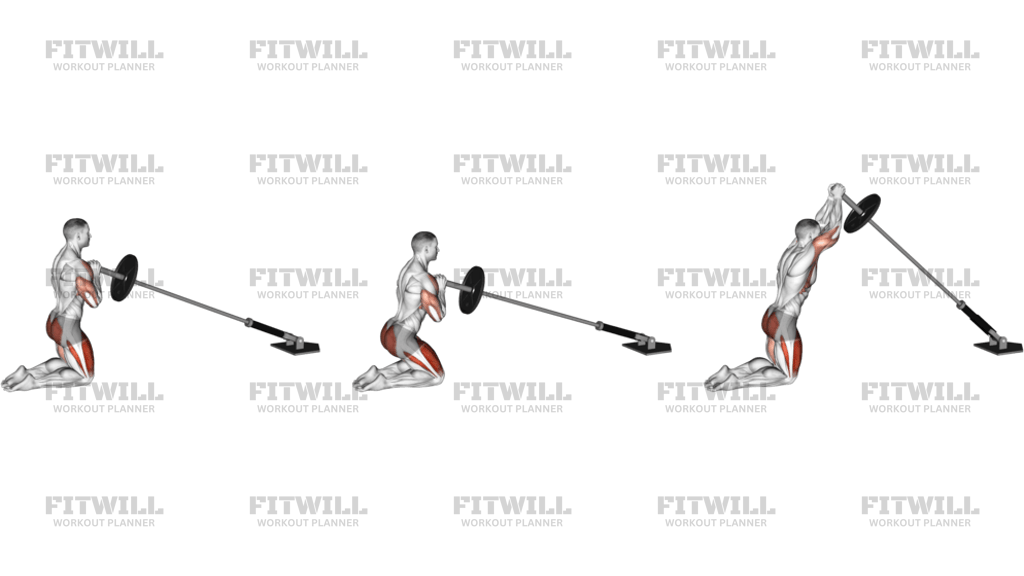 Landmine Kneeling Thruster Press
