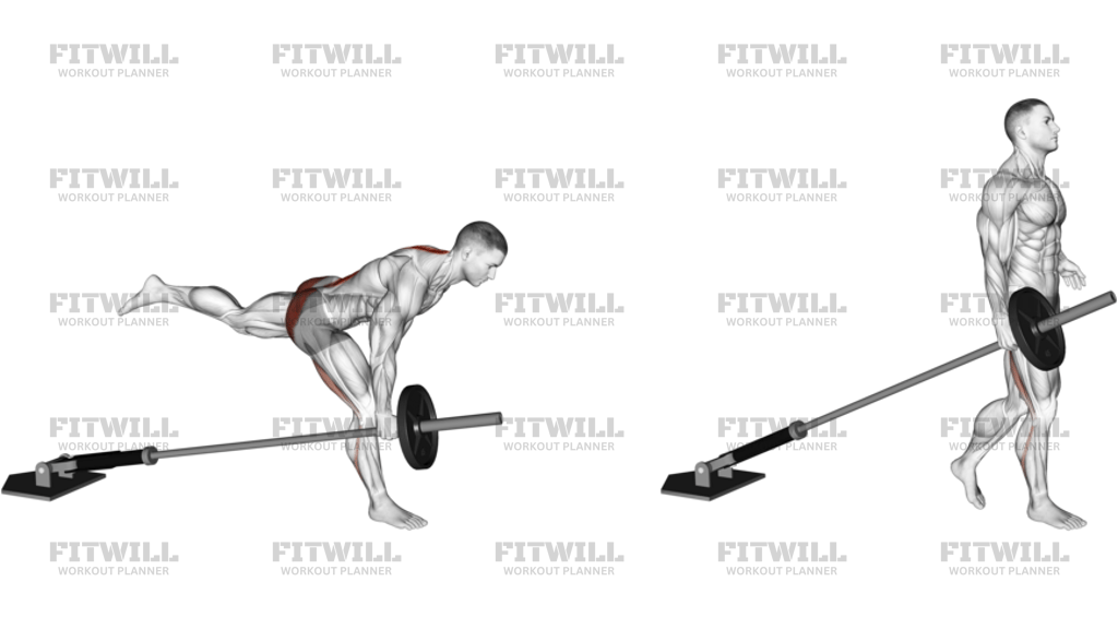 Landmine One Leg Stiff Leg Deadlift
