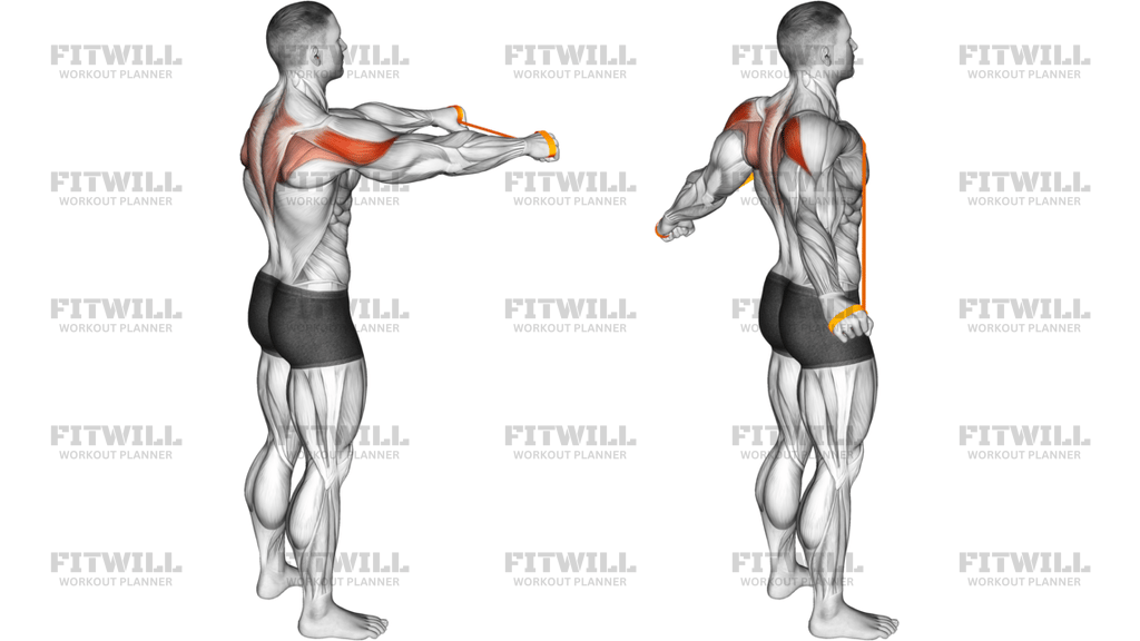 Resistance Band Pull Apart 45 Degrees