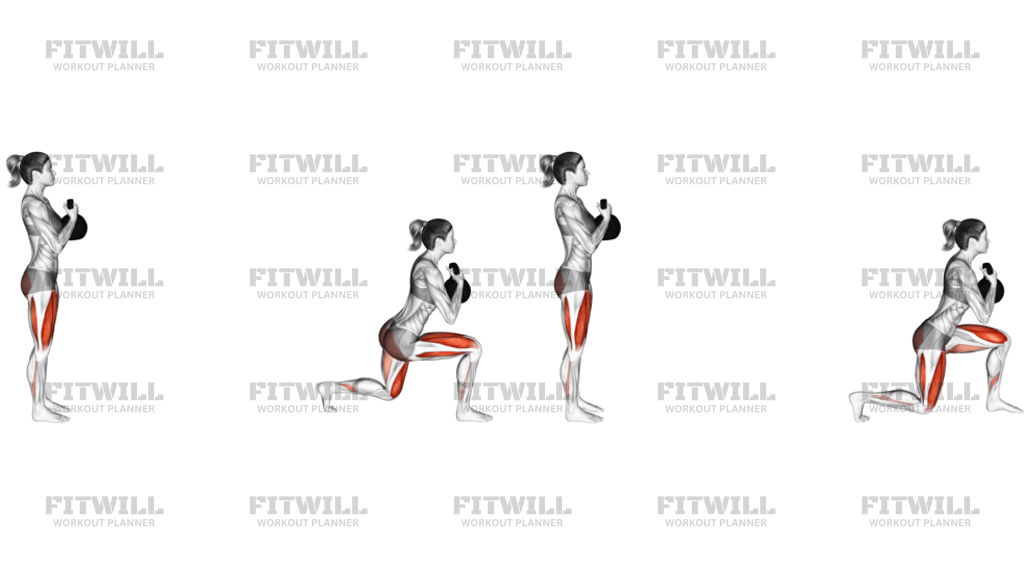 Kettlebell Forward Lunge Version 2