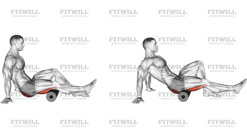 Roll Hamstrings And Glute Sitting On Floor