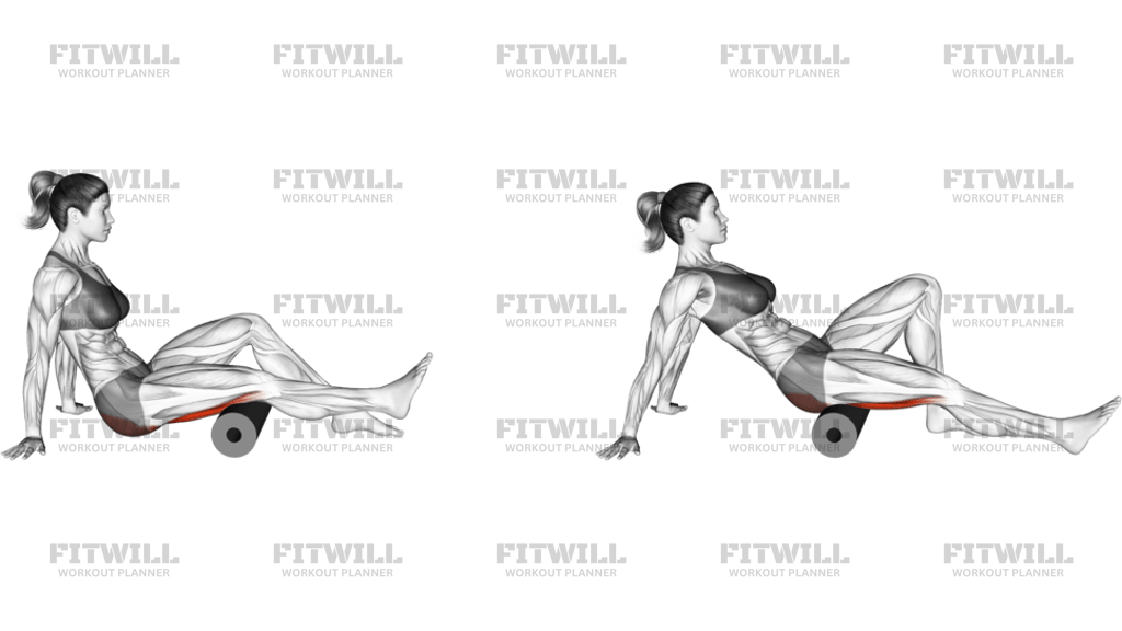 Roll Hamstrings And Glute Sitting On Floor