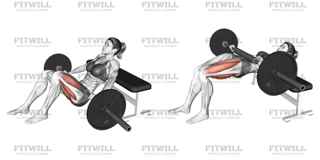 Barbell Staggered Stance Hip Thrust Exercise Guide Techniques Benefits How to Muscles Worked Tips Tricks Fitwill