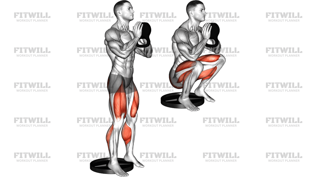 Kettlebell Elevanted Goblet Squat