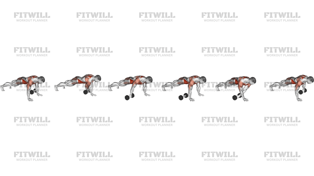 Dumbbell Plank Pass Through