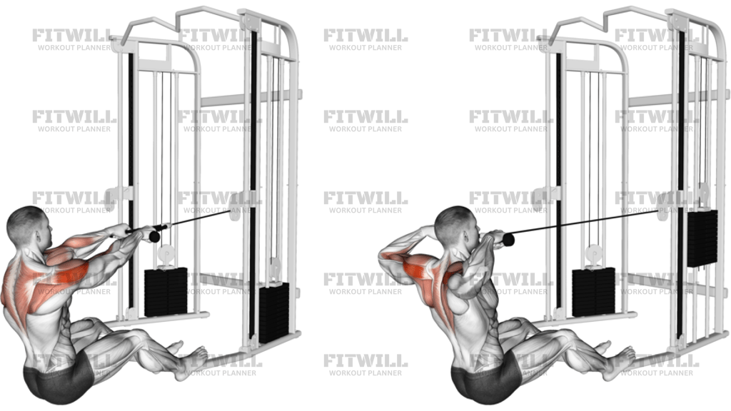 Sitzendes Face Pull Am Kabelzug Mit Seil