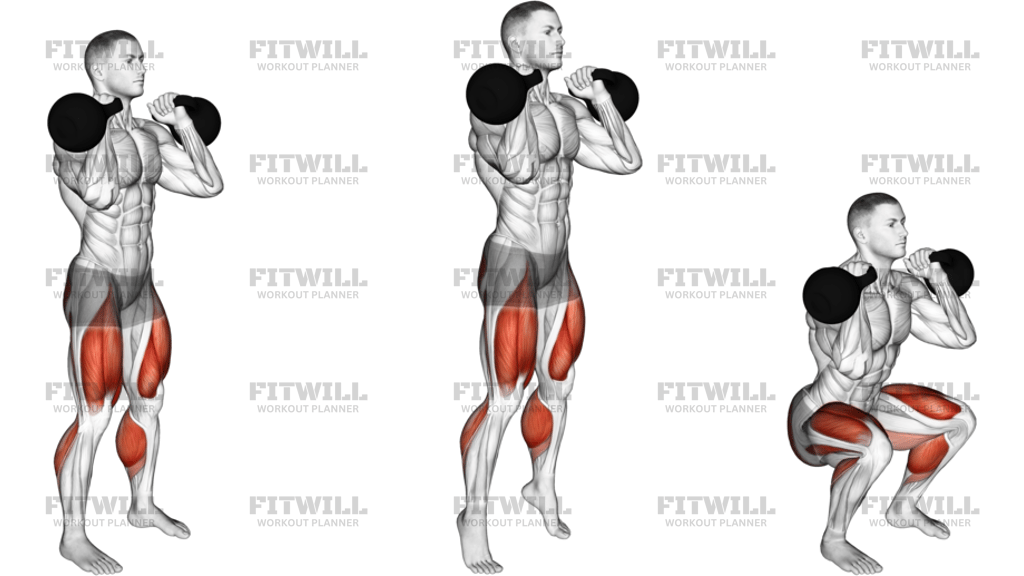 Kettlebell Calf Raise And Front Squat