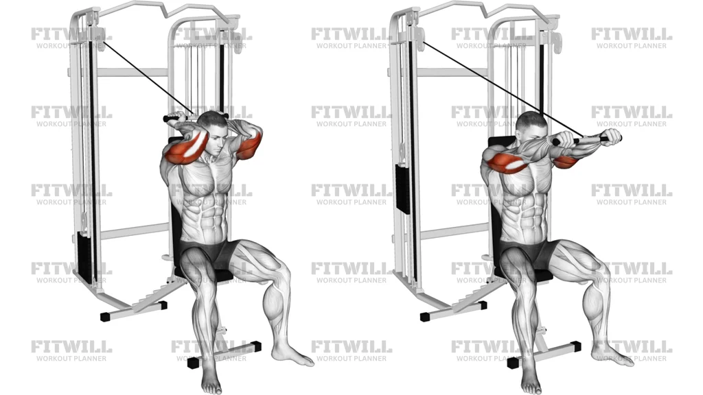 Cable Seated High Pulley Overhead Triceps Extension