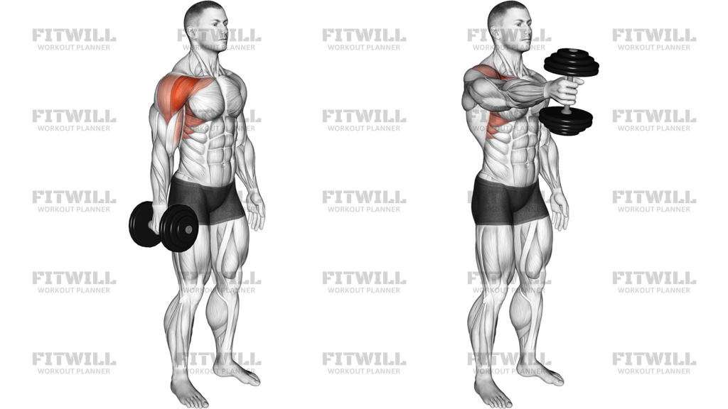 Dumbbell Single-Arm Neutral Grip Front Raise