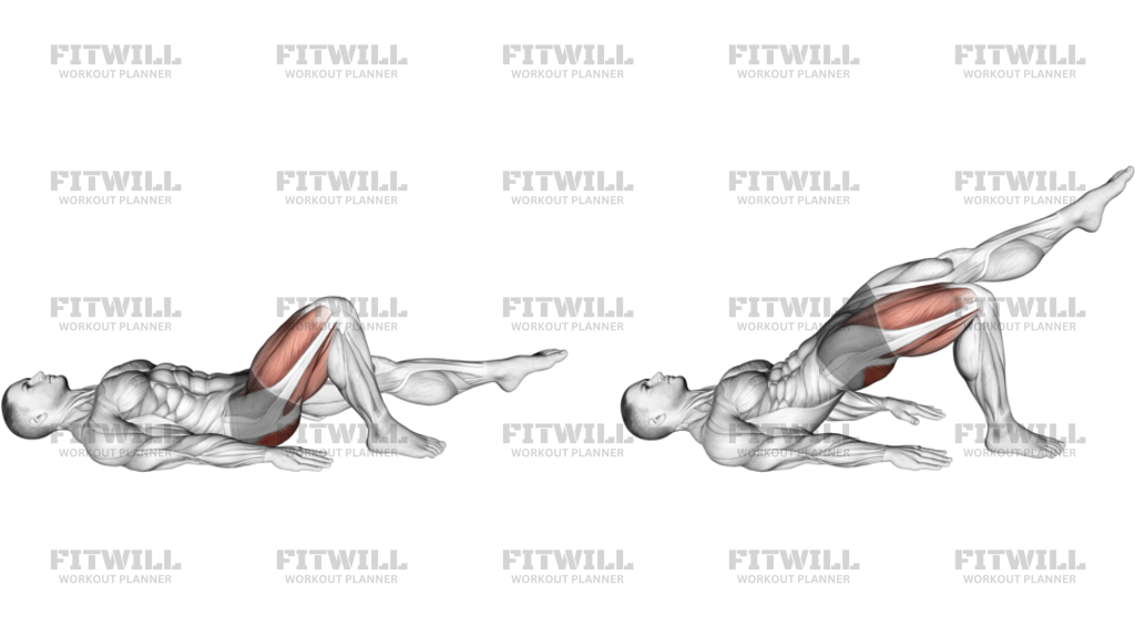Single Leg Bridge With Outstretched Leg Left Side