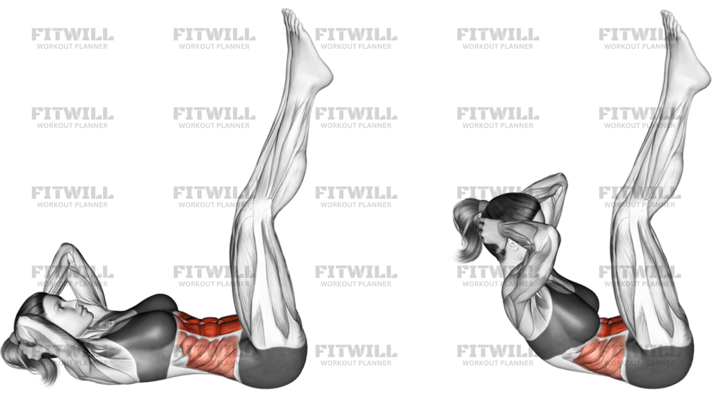 Lying Crunch Straight Legs