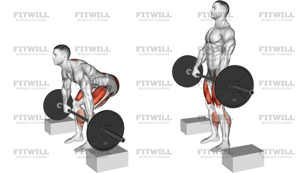 Barbell Deadlift From Blocks