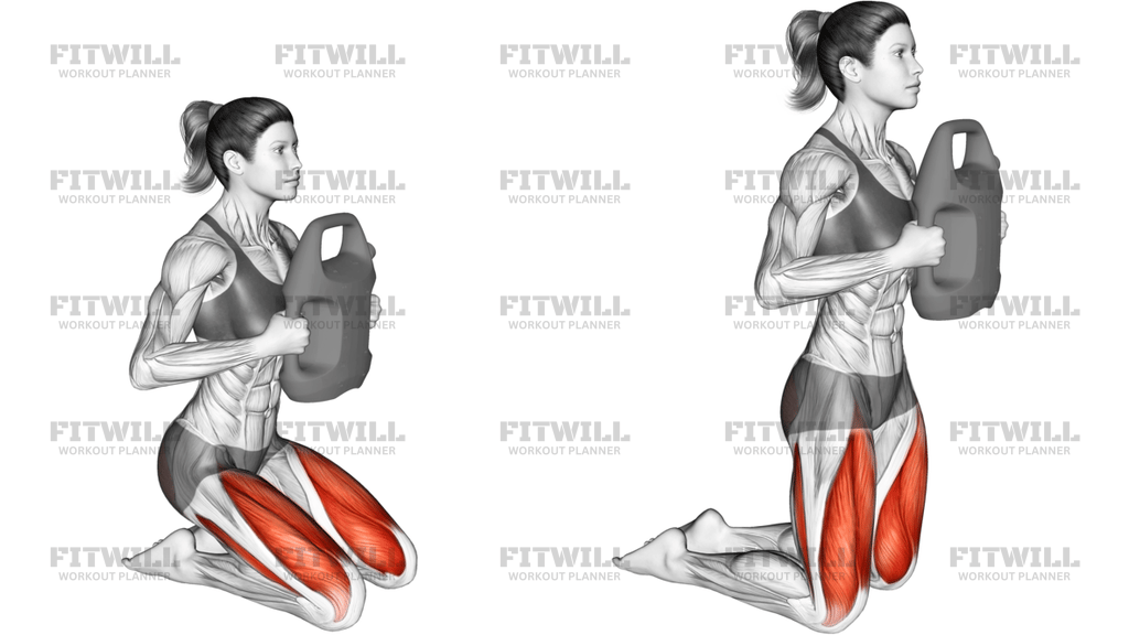 Bottle Weighted Kneeling Squat