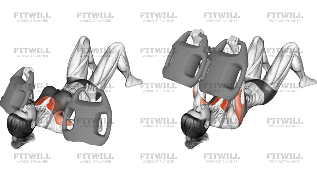 Bottle Weighted Lying Chest Press