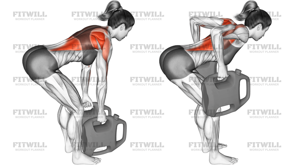 Bottle Weighted Bent-Over Row