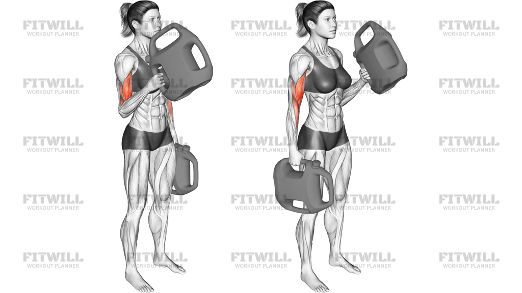 Bottle Weighted Alternate Hammer Curl