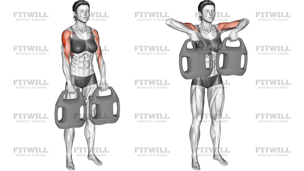 Bottle Weighted Upright Row