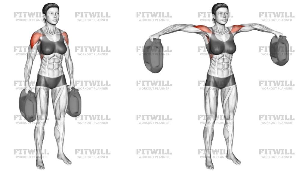 Bottle Weighted Lateral Raise: Exercise Guide, Video, Techniques ...