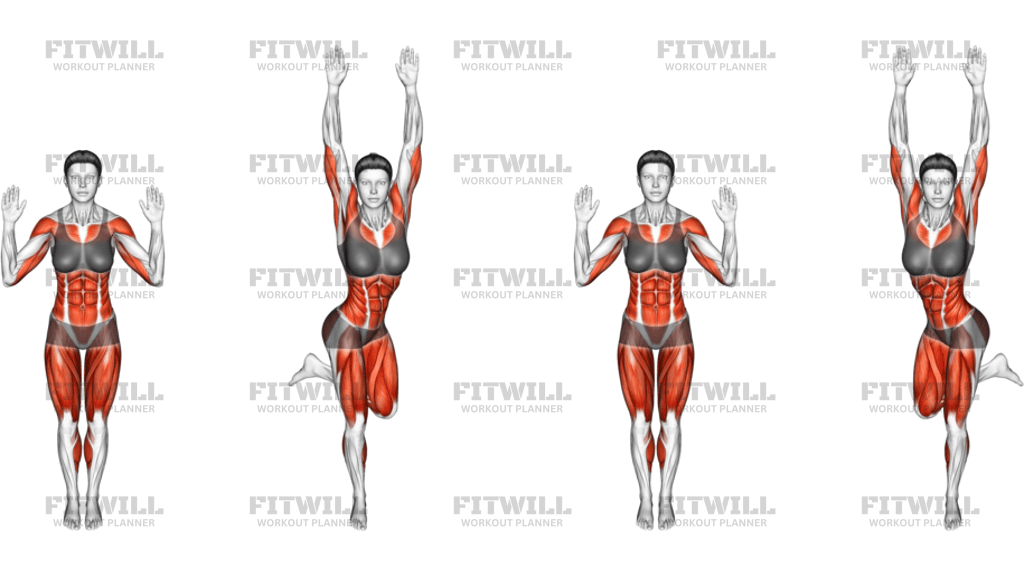 Back Kick Overhead Press