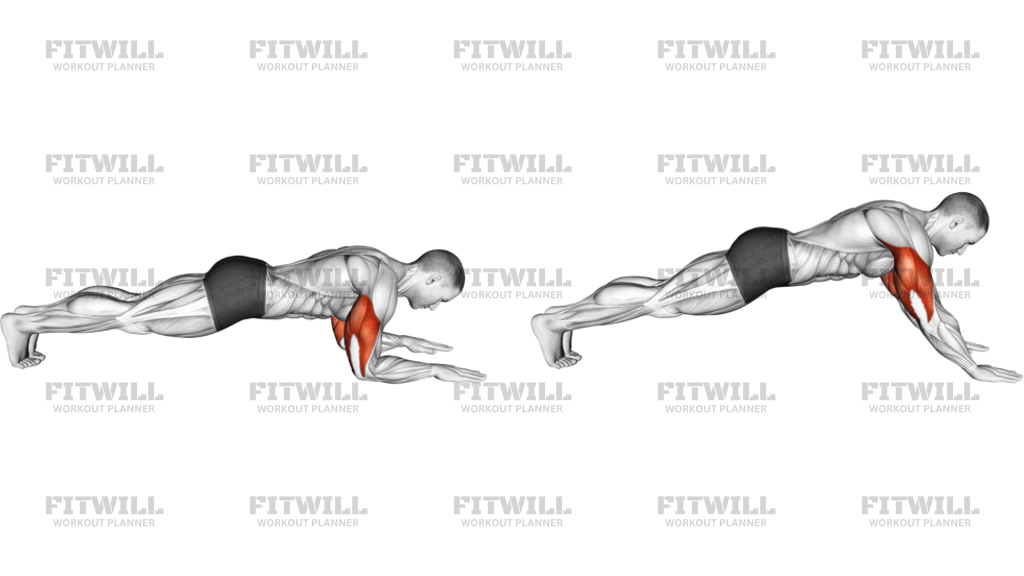 Bodyweight Triceps Extension From Plank Position