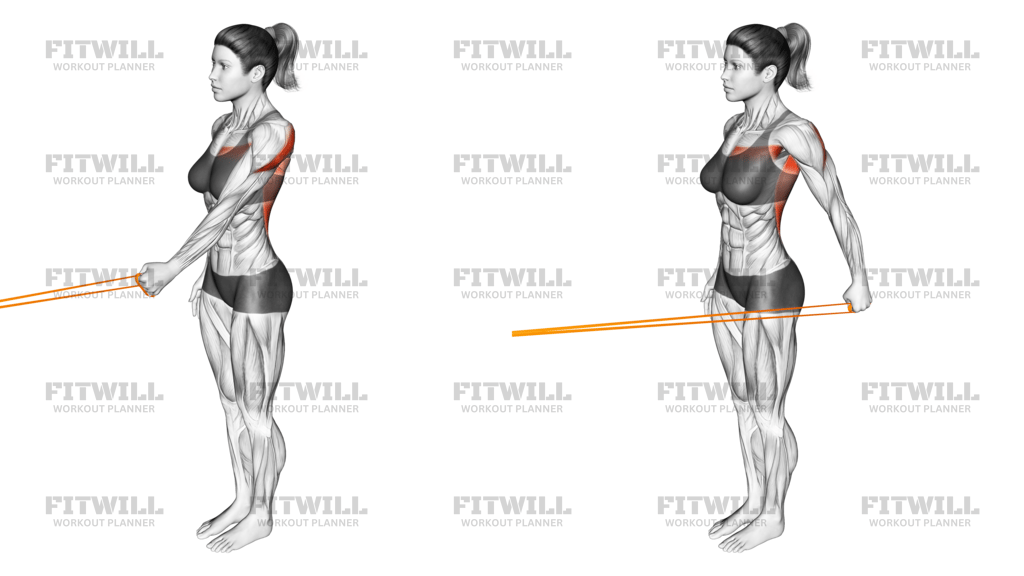 Resistance Band Standing Single-Arm Lateral Shoulder Extension