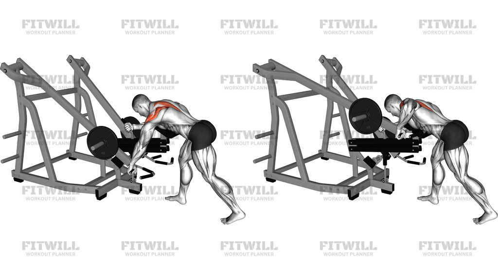 Lever Bent-Over Single-Arm Wide-Grip Row With Chest Support