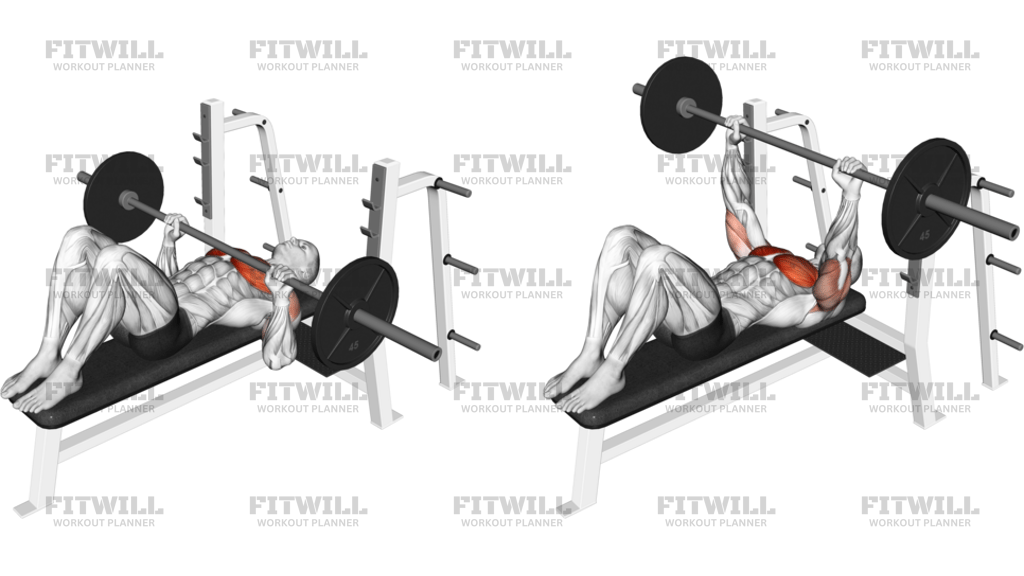 Barbell Feet Flat Bench Press