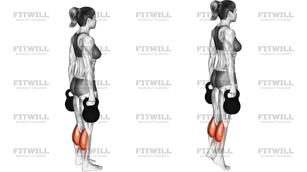 Wspięcia Na Palce Z Odważnikami Kettlebell