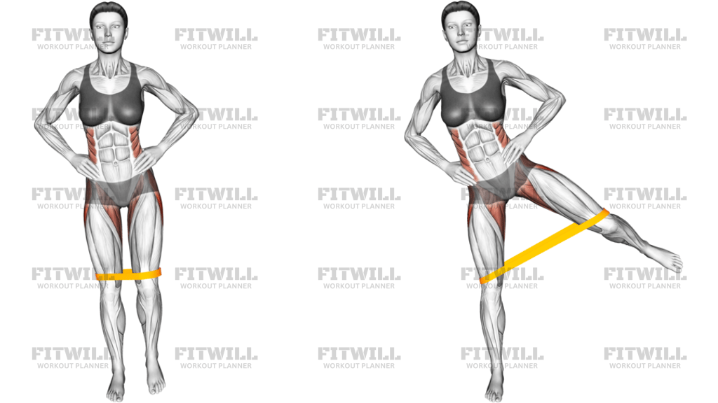Resistance Band Standing Balance Hip Abduction