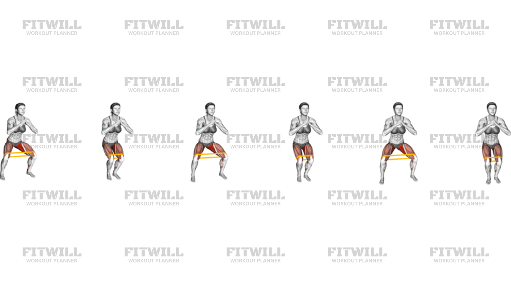 Resistance Band Side Walk Squat