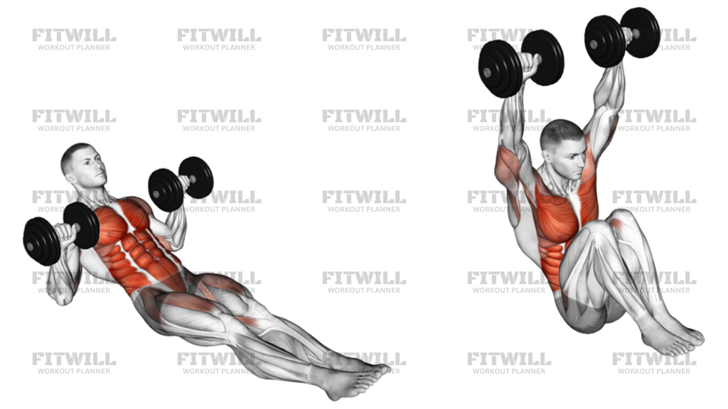 Dumbbell Seated Military Press In Out Leg Raise On Floor