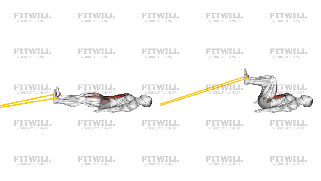 Resistance Band Lying Bent Knee Raise