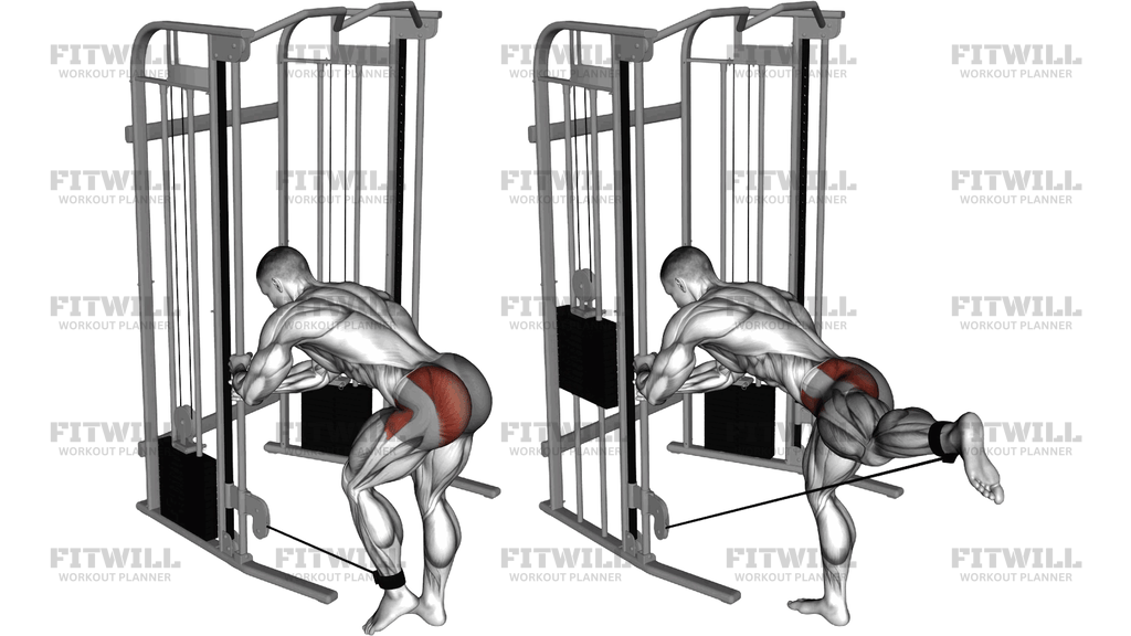 Cable Donkey Diagonal Kickback